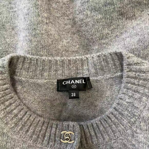 Chanel Gray Knit Cardigan - Picture 10 of 11